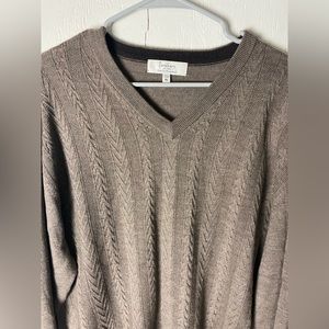 Turnbury sweater men’s 100% extra fine merino wool brown xl sweater